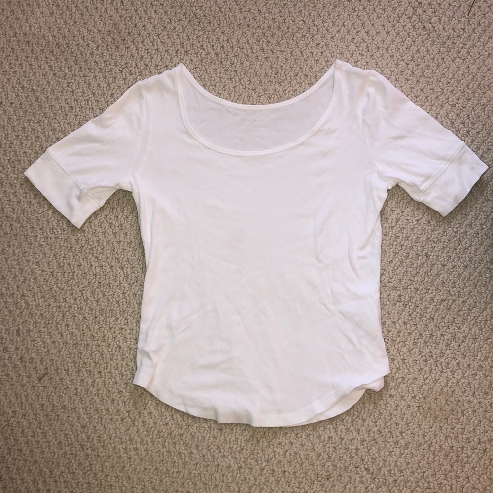 Gap Boatneck 3/4 sleeve White Tee